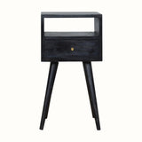 Fogel Open Bedside Table with Drawer, Mini - Ash Black