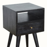 Fogel Open Bedside Table with Drawer, Mini - Ash Black