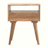 Fogel Open Bedside Table 1 Drawer, Medium - Natural