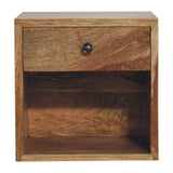 Fogel Open Floating Bedside Table, Small - Natural
