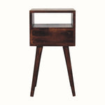 Fogel Open Bedside Table with Drawer, Mini - California Walnut