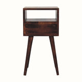 Fogel Open Bedside Table with Drawer, Mini - California Walnut