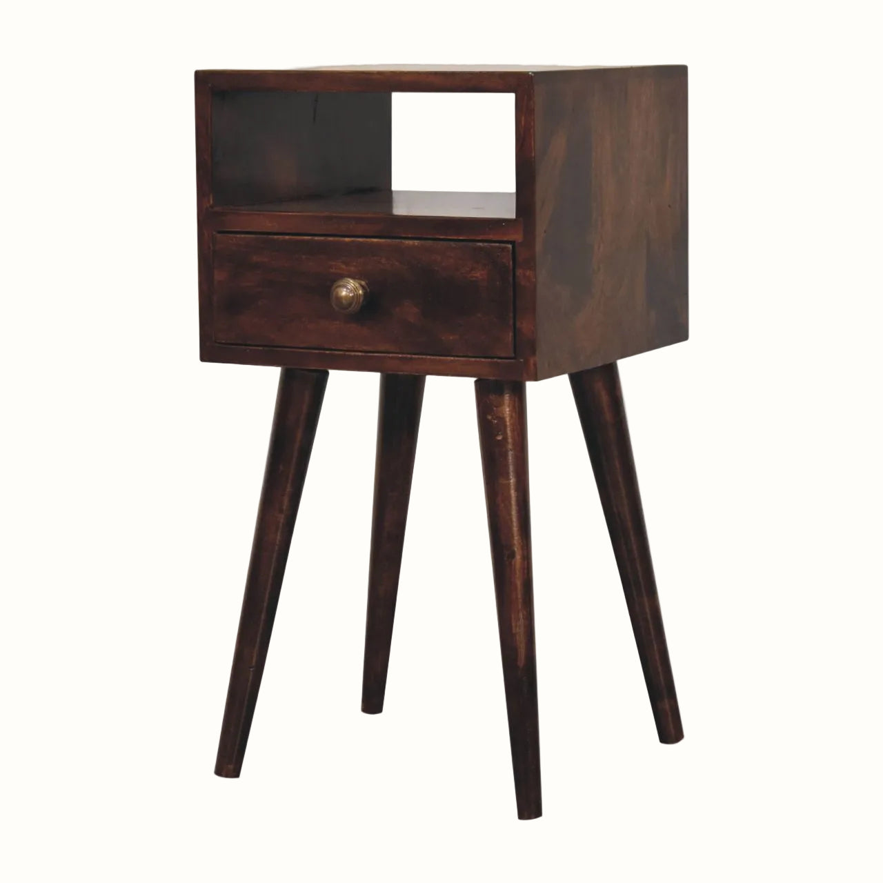 Fogel Open Bedside Table with Drawer, Mini - California Walnut