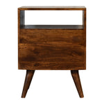Fogel Open Bedside Table 2 Drawers, Medium - Chestnut