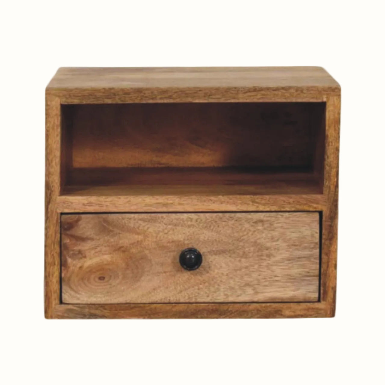 Fogel Open Floating Bedside Table, Small - Natural
