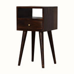 Fogel Open Bedside Table with Drawer, Mini - Walnut