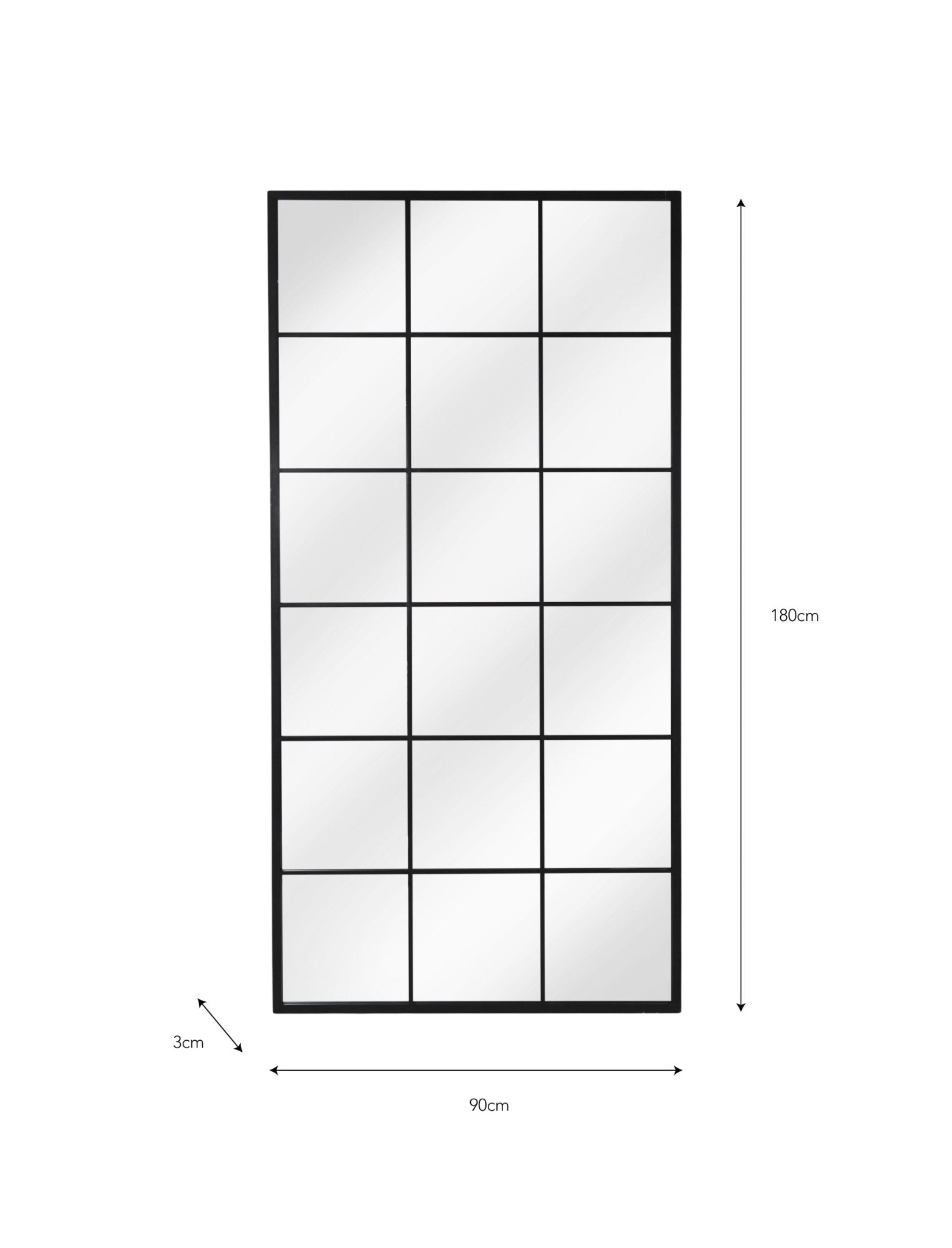 Fulbrook Leaning Mirror, Large - Black Mirrors - Bokel Home