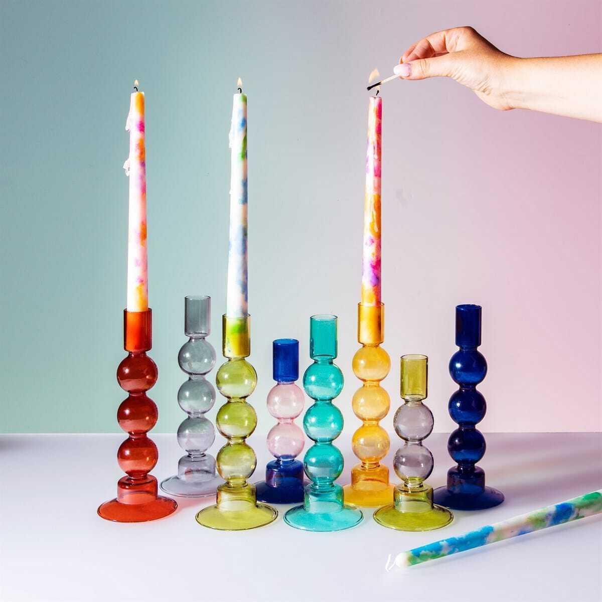 Grey Bubble Candlestick Holder Candle Holders - Bokel Home