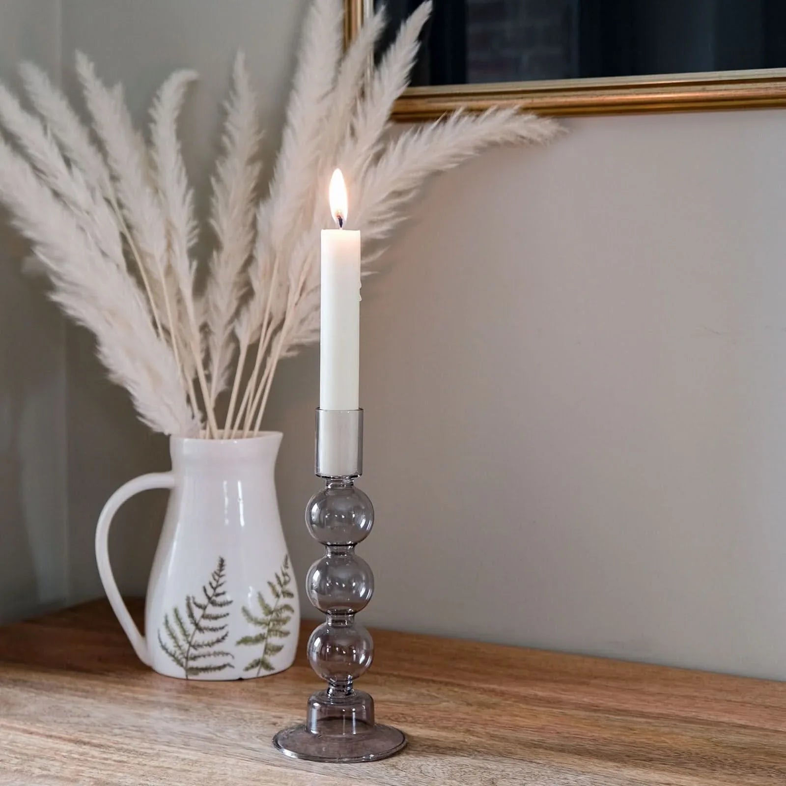 Grey Bubble Candlestick Holder Candle Holders - Bokel Home