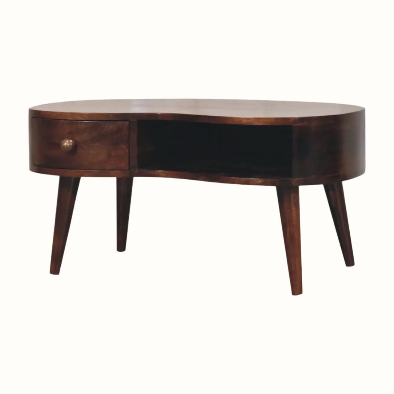 Haft Coffee Table with Storage, Medium - California Walnut Coffee Tables - Bokel Home