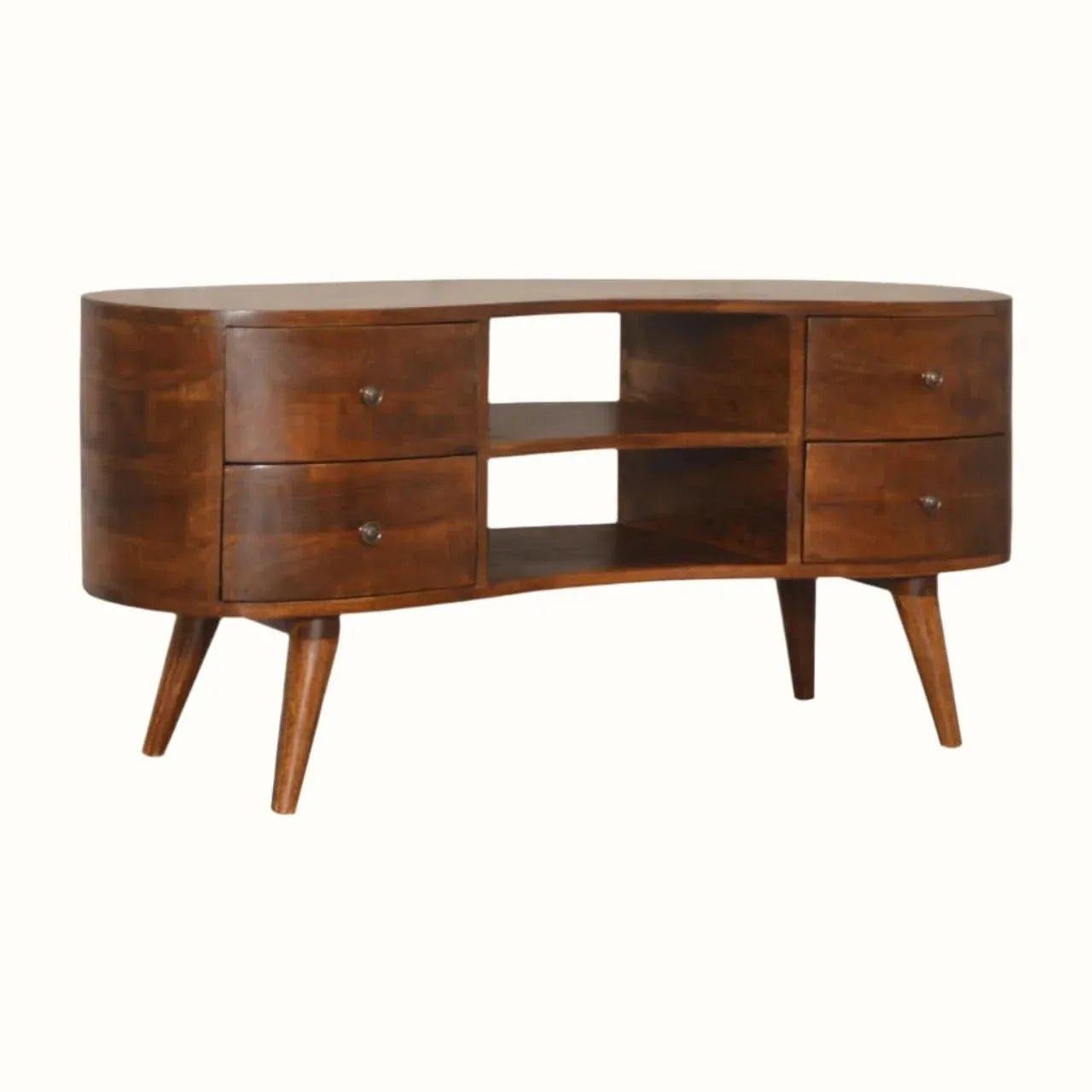 Haft Media Unit, Large - Chestnut TV Stands - Bokel Home