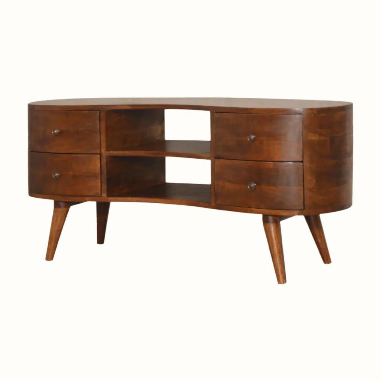 Haft Media Unit, Large - Chestnut TV Stands - Bokel Home