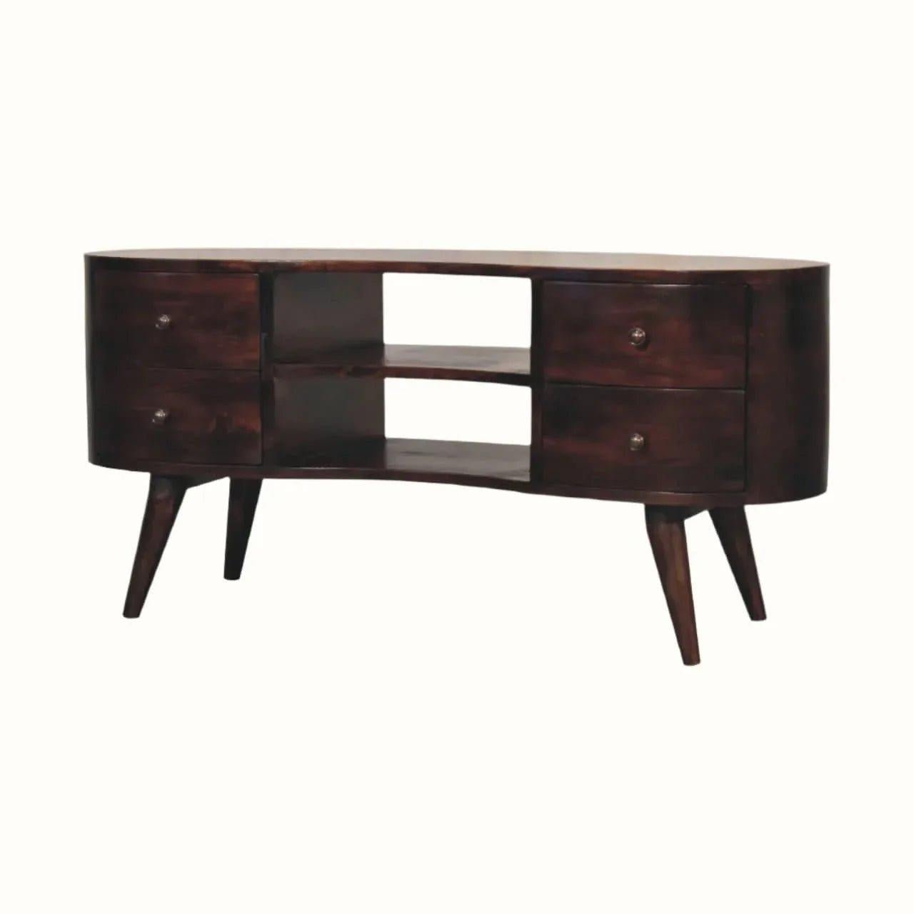 Haft Media Unit, Large - Walnut TV Stands - Bokel Home