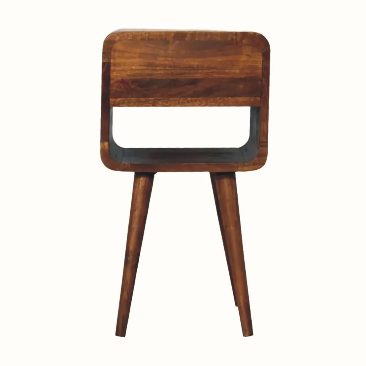 Hamade 1 Drawer Bedside Table with Lower Shelf, Small - Chestnut Bedside Tables - Bokel Home