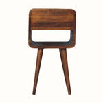 Hamade 1 Drawer Bedside Table with Lower Shelf, Small - Chestnut Bedside Tables - Bokel Home