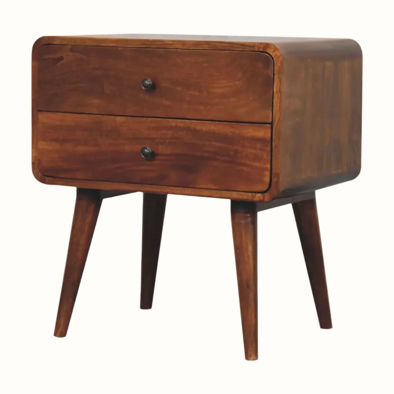Hamade Bedside Table, Large - Chestnut Bedside Tables - Bokel Home