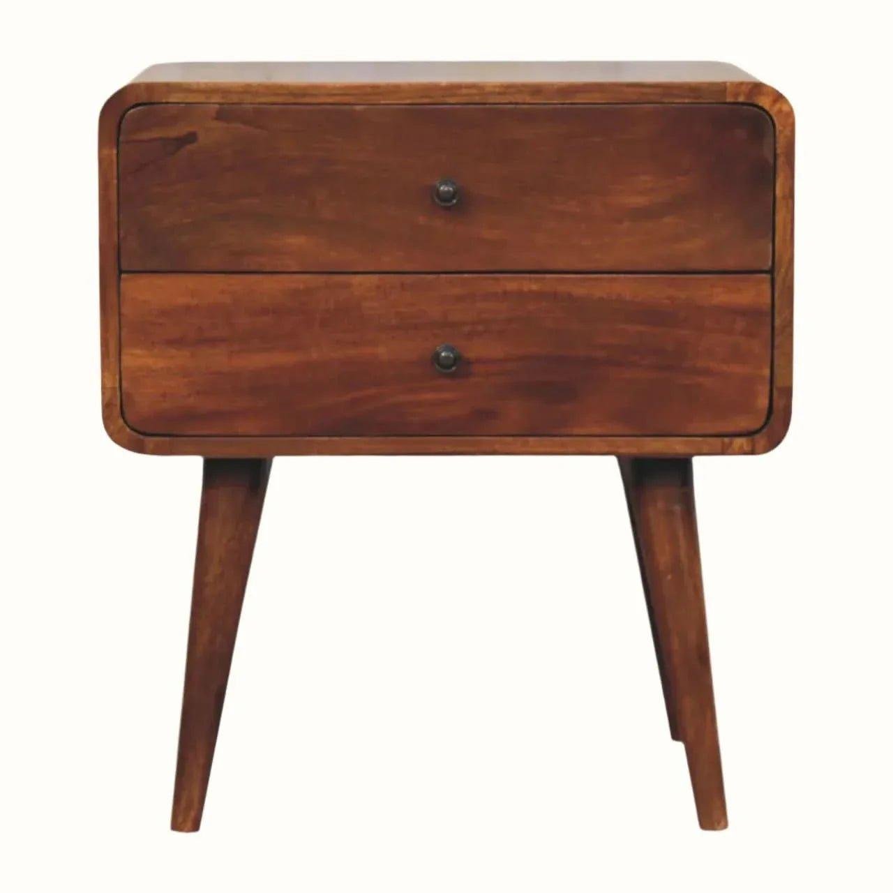 Hamade Bedside Table, Large - Chestnut Bedside Tables - Bokel Home