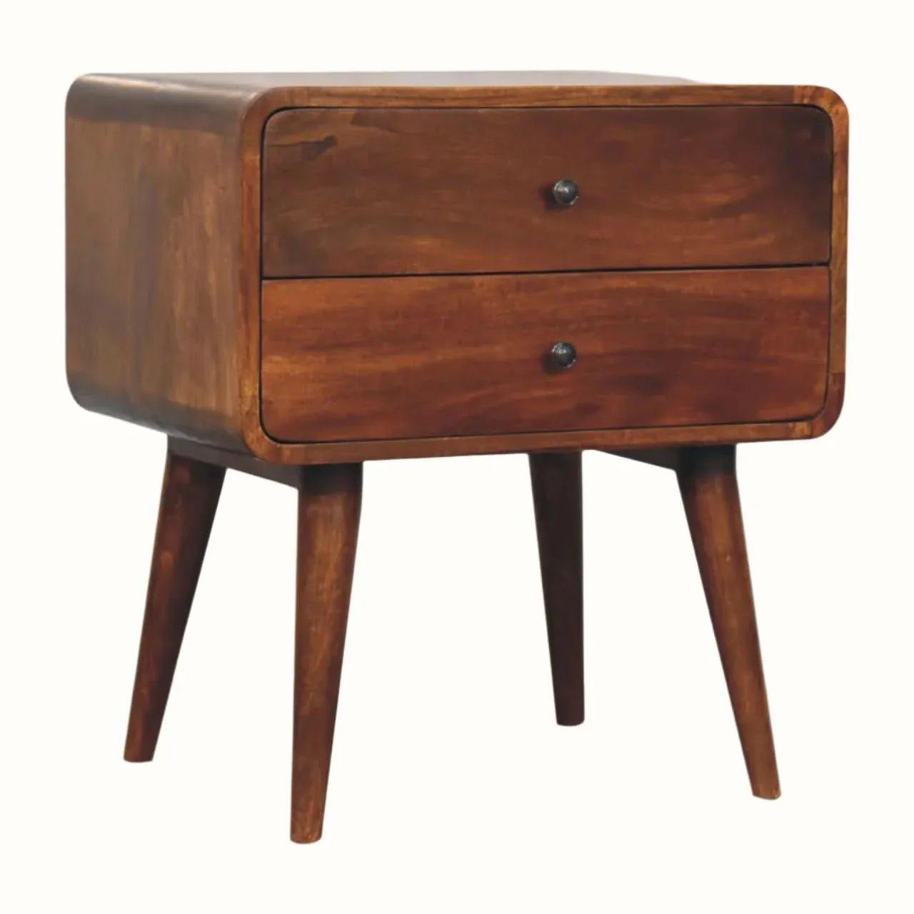 Hamade Bedside Table, Large - Chestnut Bedside Tables - Bokel Home