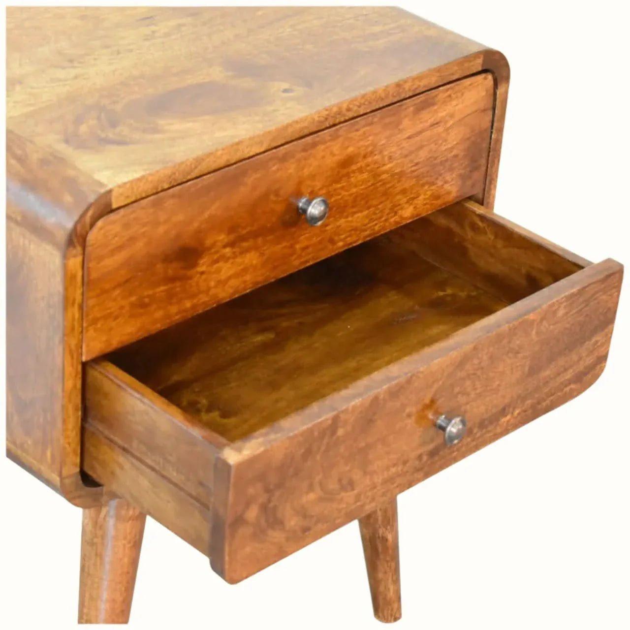Hamade Bedside Table, Medium - Chestnut Bedside Tables - Bokel Home