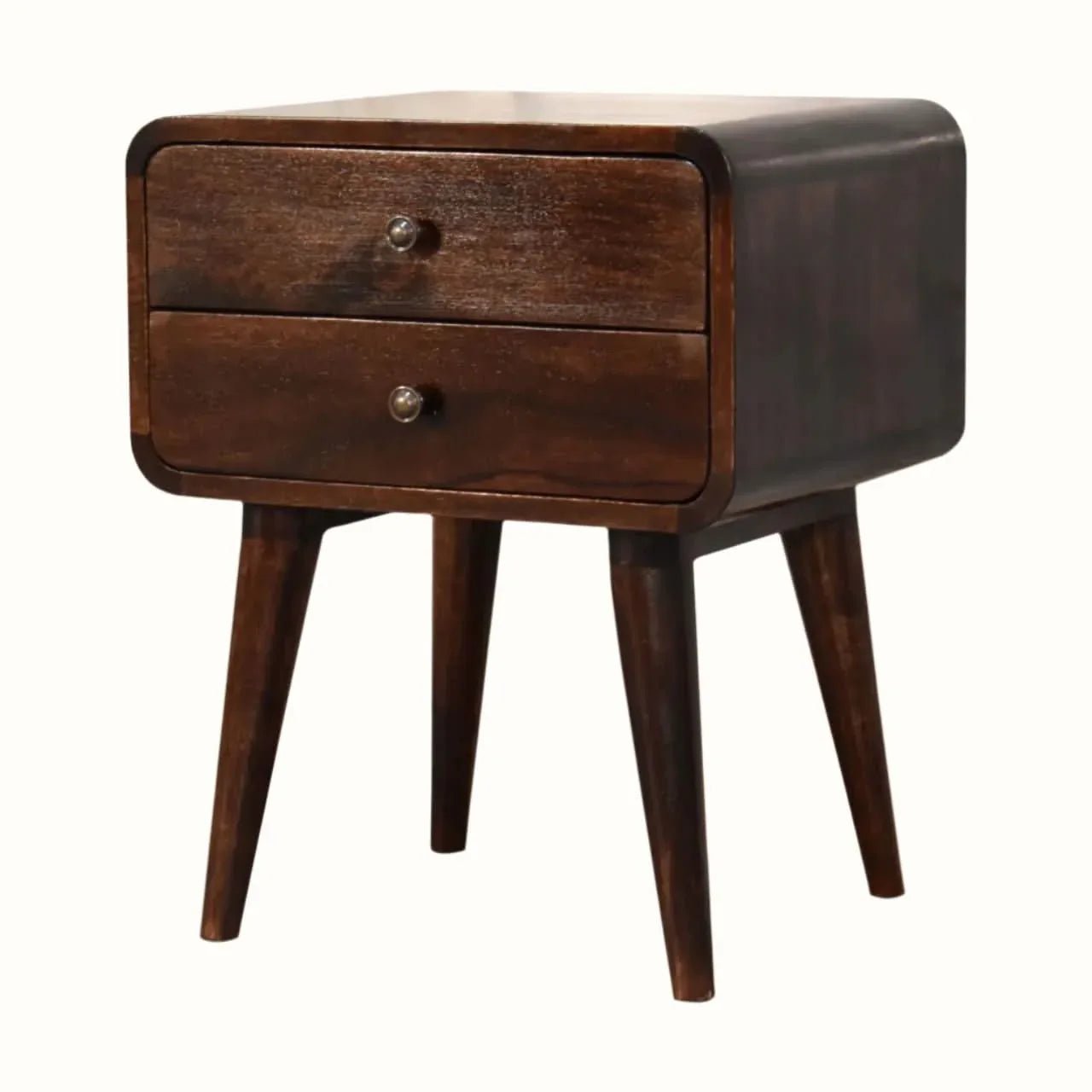 Hamade Bedside Table, Medium - Dark Walnut Bedside Tables - Bokel Home
