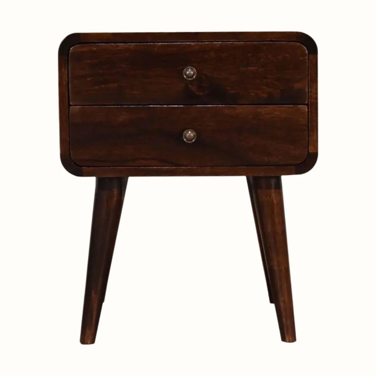 Hamade Bedside Table, Medium - Dark Walnut Bedside Tables - Bokel Home