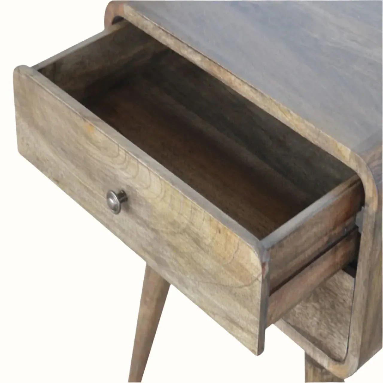 Hamade Bedside Table, Medium - Grey Wash Bedside Tables - Bokel Home