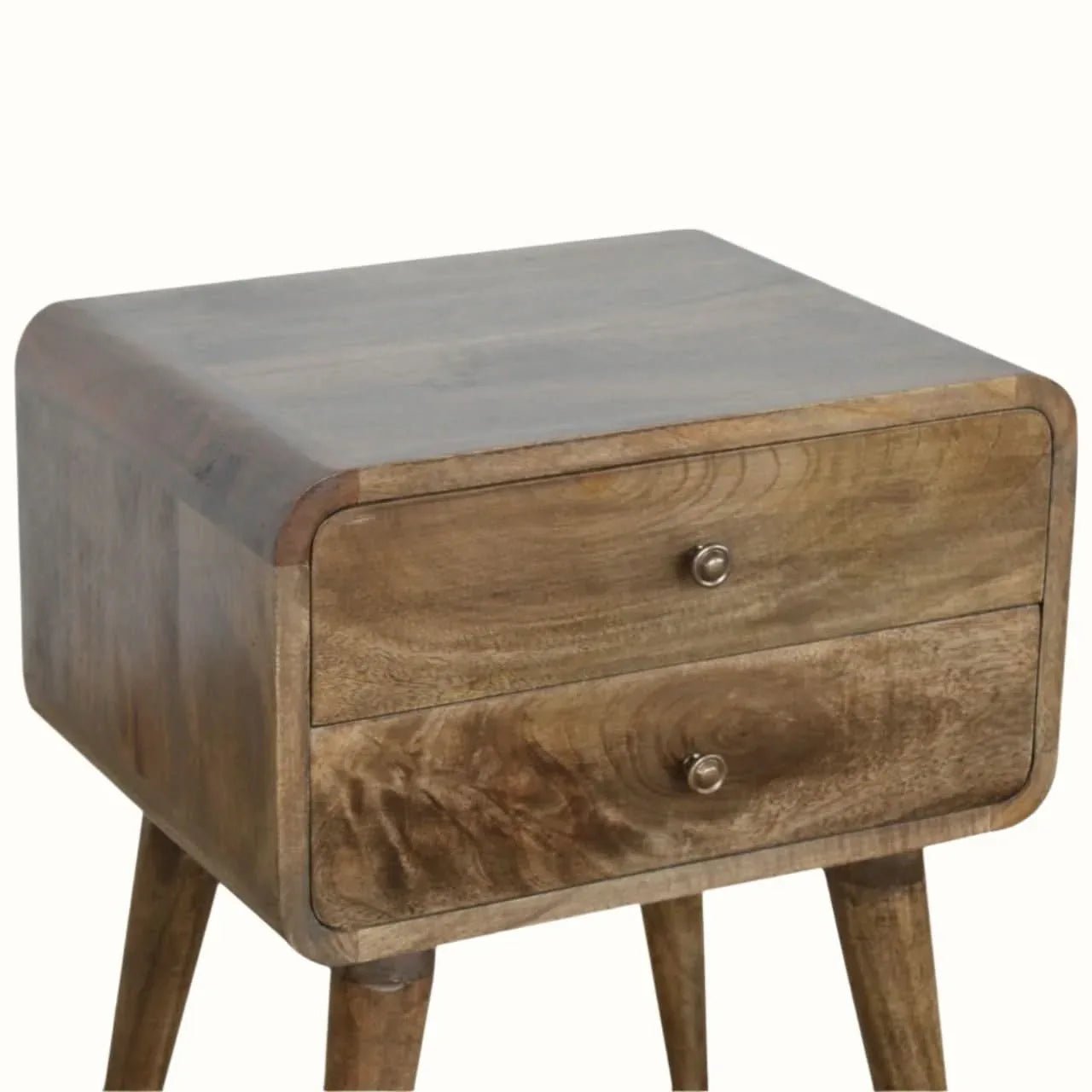 Hamade Bedside Table, Medium - Grey Wash Bedside Tables - Bokel Home