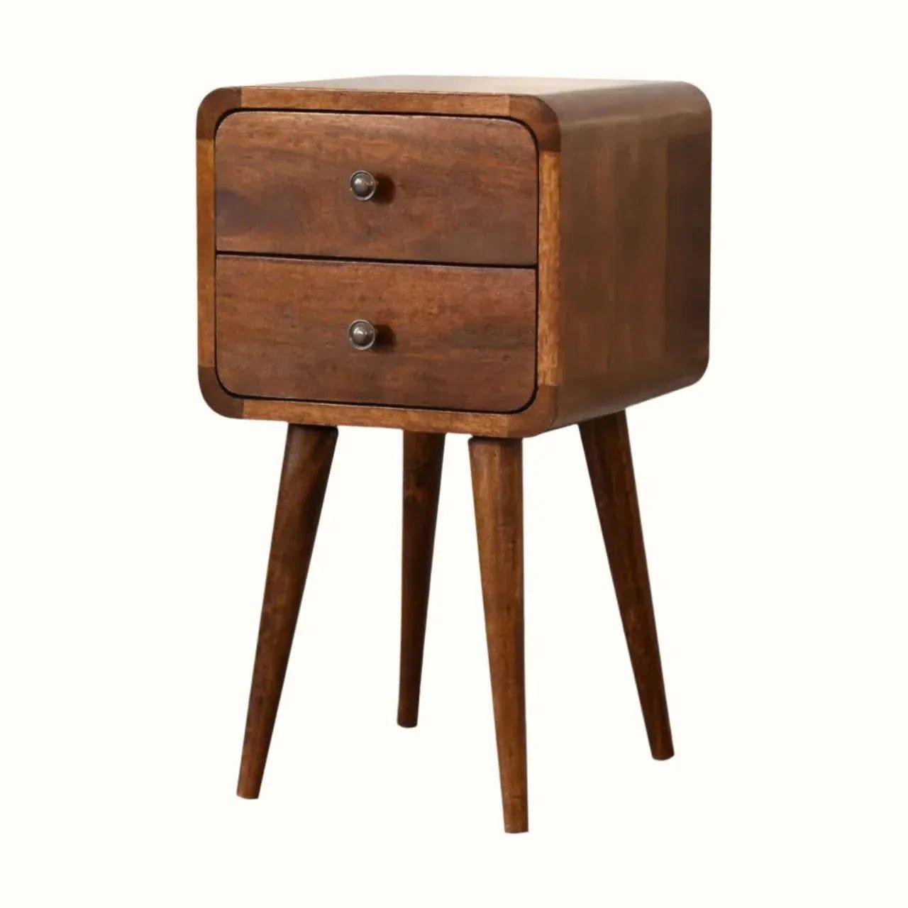 Hamade Bedside Table, Small - Chestnut Bedside Tables - Bokel Home