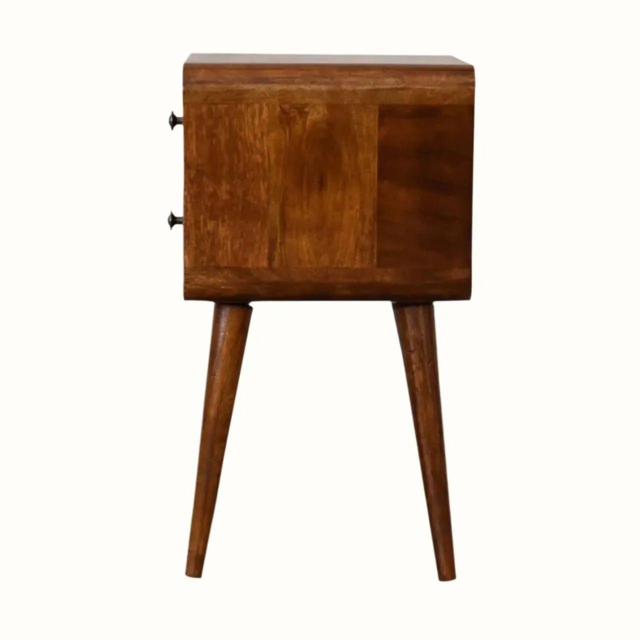Hamade Bedside Table, Small - Chestnut Bedside Tables - Bokel Home