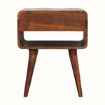 Hamade Bedside Table with Open Shelf, Medium - Chestnut Bedside Tables - Bokel Home