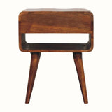 Hamade Bedside Table with Open Shelf, Medium - Chestnut Bedside Tables - Bokel Home