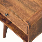 Hamade Bedside Table with Open Shelf, Medium - Chestnut Bedside Tables - Bokel Home