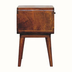 Hamade Bedside Table with Open Shelf, Medium - Chestnut Bedside Tables - Bokel Home