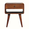 Hamade Bedside Table with Open Shelf, Medium - Chestnut Bedside Tables - Bokel Home