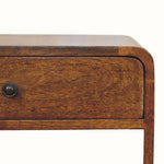 Hamade Bedside Table with Open Shelf, Medium - Chestnut Bedside Tables - Bokel Home