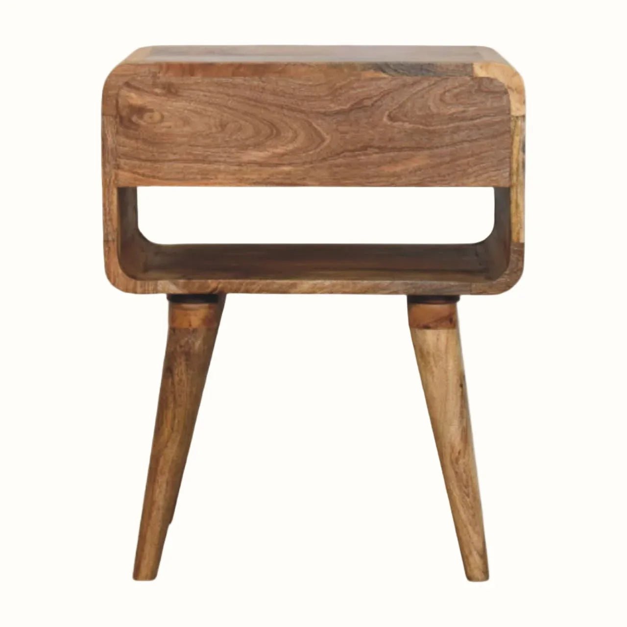 Hamade Bedside Table with Open Shelf, Medium - Natural Bedside Tables - Bokel Home