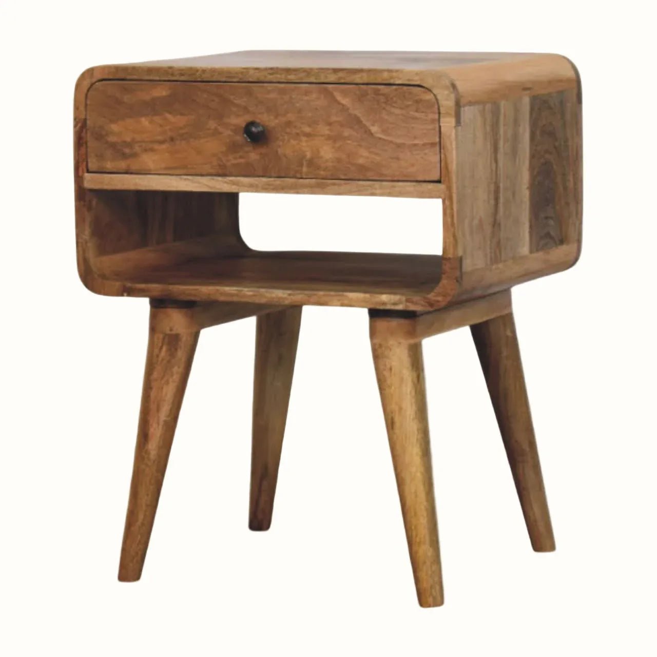 Hamade Bedside Table with Open Shelf, Medium - Natural Bedside Tables - Bokel Home