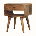 Hamade Bedside Table with Open Shelf, Medium - Natural Bedside Tables - Bokel Home