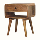 Hamade Bedside Table with Open Shelf, Medium - Natural Bedside Tables - Bokel Home
