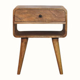 Hamade Bedside Table with Open Shelf, Medium - Natural Bedside Tables - Bokel Home