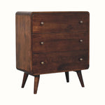 Hamade Chest of 3 Drawers, Medium - California Walnut Chest of Drawers - Bokel Home