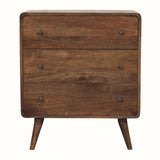 Hamade Chest of 3 Drawers, Medium - Classic Grey Chest of Drawers - Bokel Home