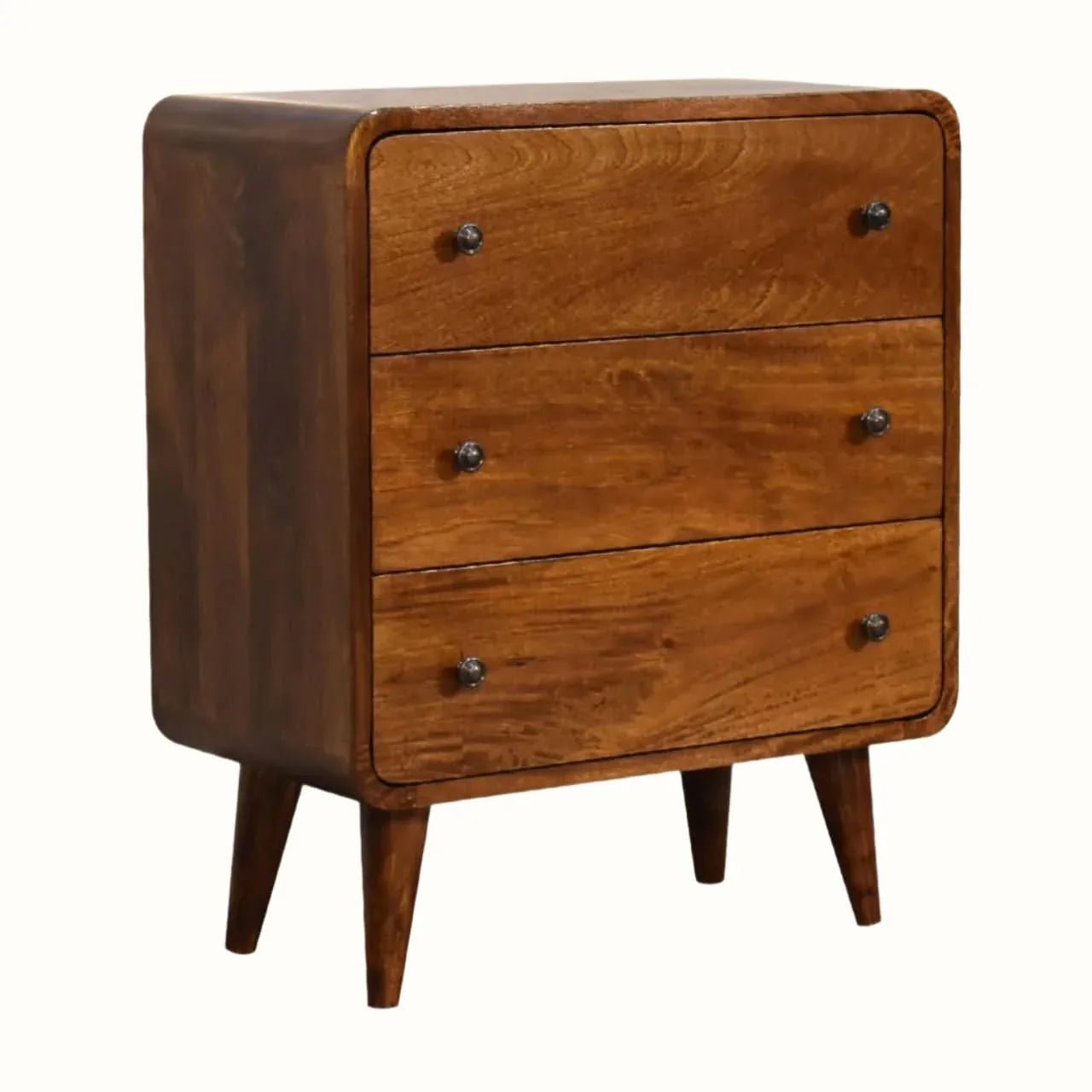Hamade Chest of 3 Drawers, Small - Chestnut Chest of Drawers - Bokel Home