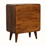 Hamade Chest of 3 Drawers, Small - Chestnut Chest of Drawers - Bokel Home