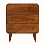 Hamade Chest of 3 Drawers, Small - Chestnut Chest of Drawers - Bokel Home