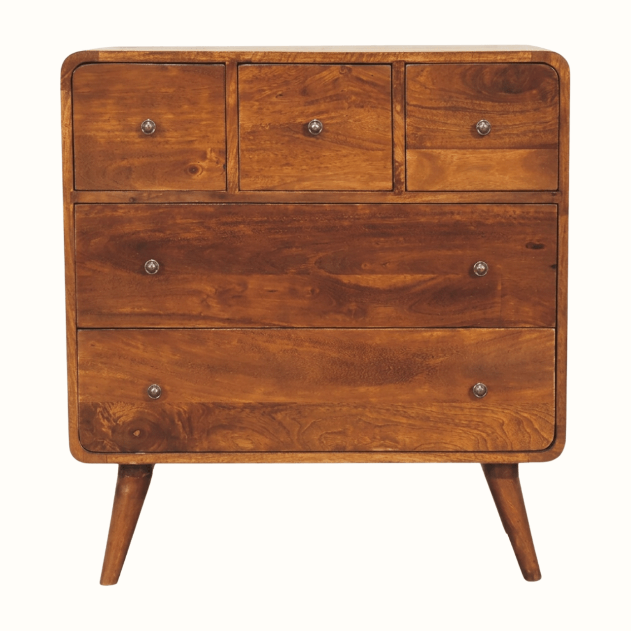 Hamade Chest of 5 Drawers - Chestnut Cabinets & Sideboards - Bokel Home