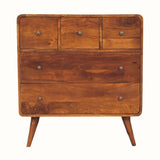 Hamade Chest of 5 Drawers - Chestnut Cabinets & Sideboards - Bokel Home