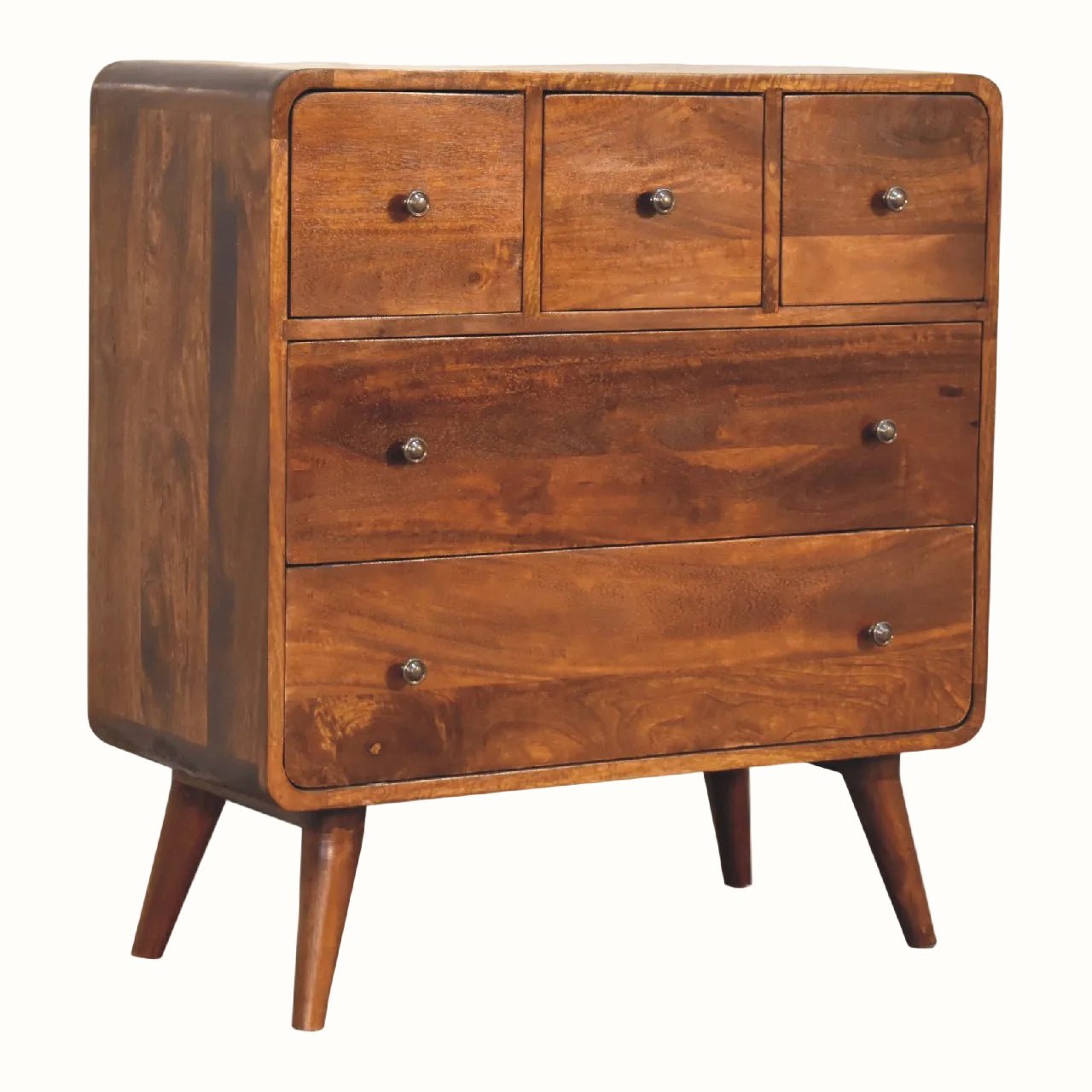 Hamade Chest of 5 Drawers - Chestnut Cabinets & Sideboards - Bokel Home