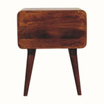 Hamade Open Bedside Table, Medium - Chestnut Bedside Tables - Bokel Home