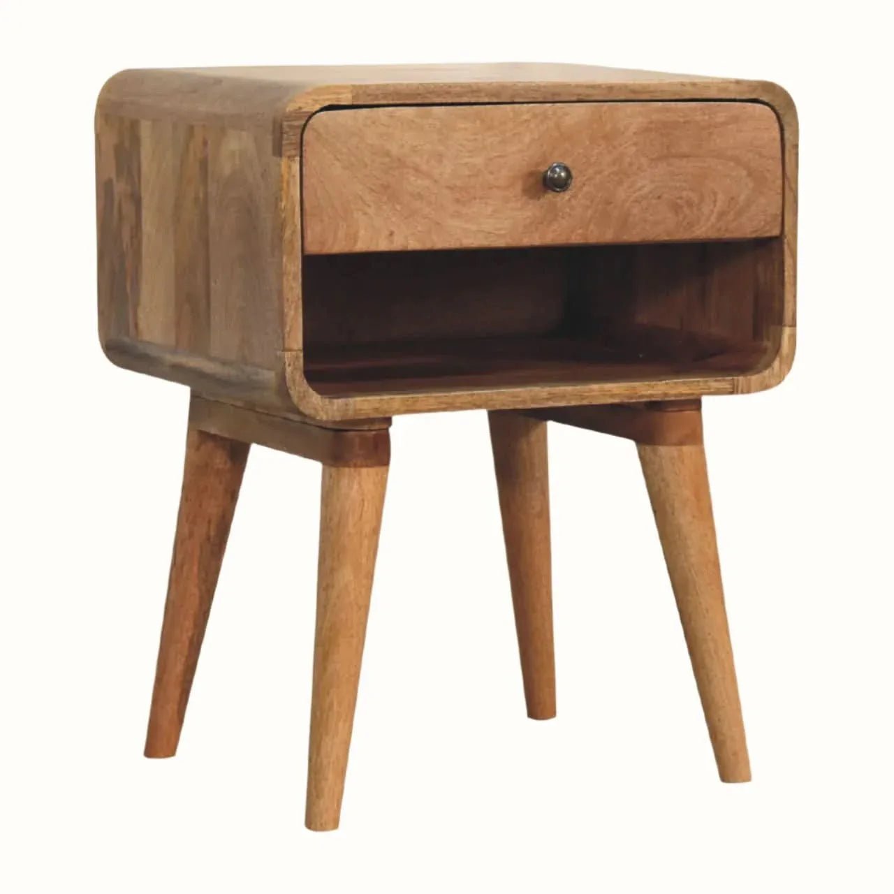 Hamade Open Bedside Table, Medium - Natural Bedside Tables - Bokel Home